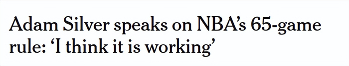 NBA总裁萧华驳回修改65场规则呼吁 坎宁安或无缘
